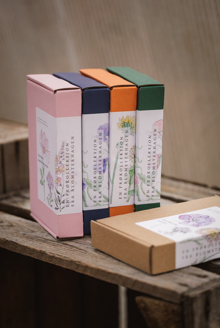 Våre frøkolleksjoner – små esker med store blomsterdrømmer