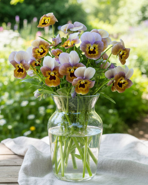 Fiol Caramel Bronze Lilac - unike blomster i karamell, bronse og lilla toner