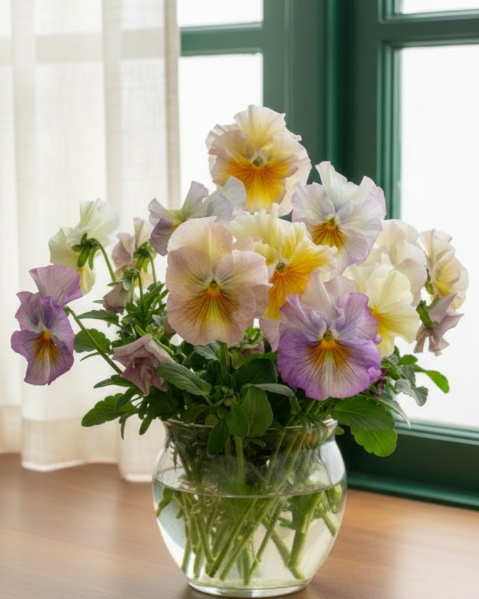 Fiol Soft Light Azure Limonetto - lys blå og gul fiol med myke pastelltoner