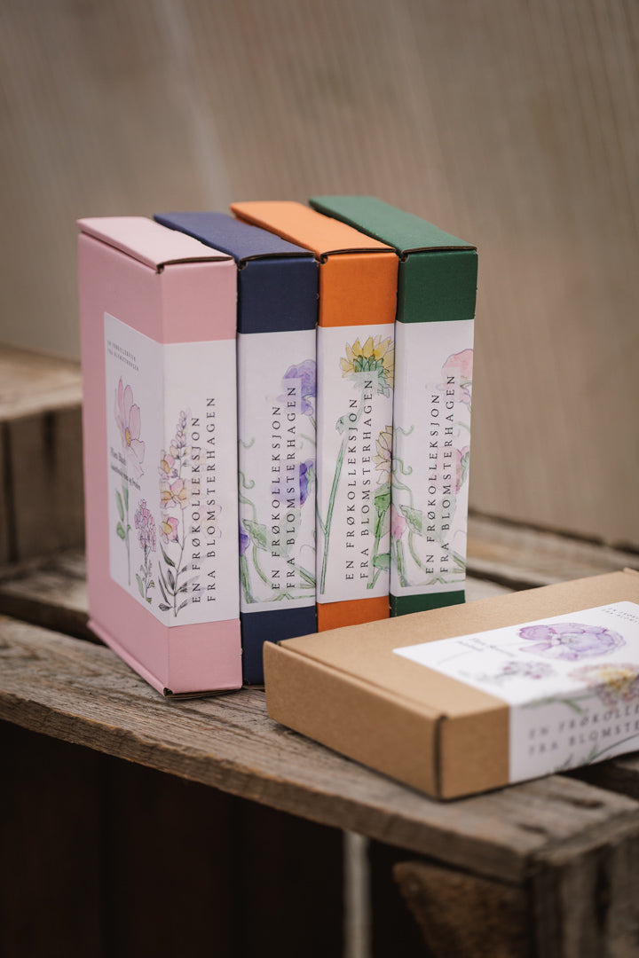 Våre frøkolleksjoner – små esker med store blomsterdrømmer
